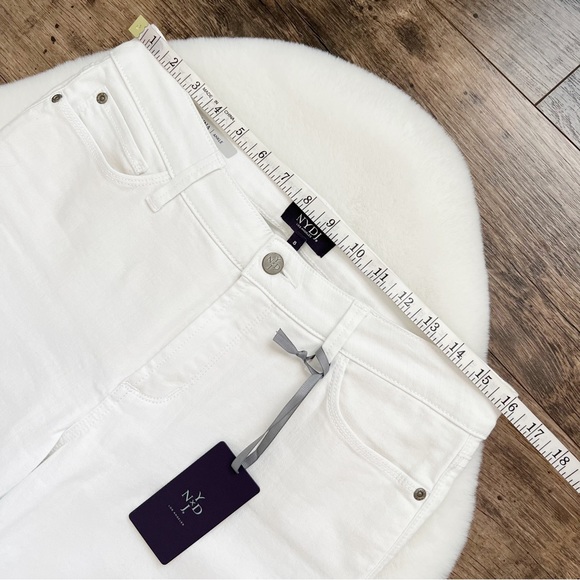 NYDJ Alina Ankle White Crop Floral Lift Tuck Capri Denim Jeans 8 - Picture 9 of 17